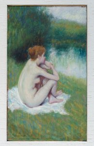 Efter badet, ca 1886-90 (olja på pannå) av Federigo Zandomeneghi