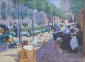 Vy över Antwerpen-torget i Paris av Federigo Zandomeneghi