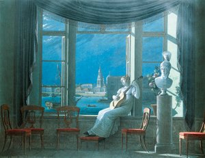 Vid fönstret en månsken natt, av Fjodor Tolstoj