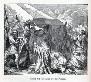 Henry VII sörjd av sitt folk, 1882 av Fedor Reusche