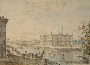Utsikt över Michael Palace i Sankt Petersburg, 1799-1800
