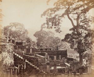 Japansk tempelkyrkogård, Shuntoji, Nagasaki, ca. 1867.
