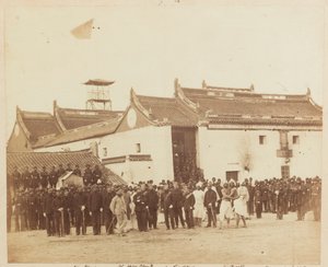 2nd Belooch Regiment of Native Infantry, Bombay, utanför Ning Po Joss-huset, Kina, 1860 av Felice Beato
