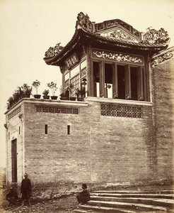 [Kinesiska köpmännens hus, Kanton, Kina] av Felice Beato