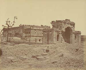 Gateway och banketthall, Lucknow av Felice Beato
