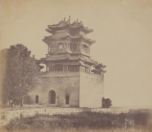 Det kejserliga sommarpalatset Yuen Min Yuen, Pekin, före bränningen, 18 oktober 1860 av Felice Beato
