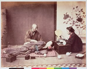 Japansk massör, ca 1890 (albumintryck)