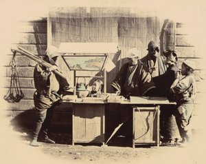 Street Refreshment Stalls, c. 1865. av Felice Beato