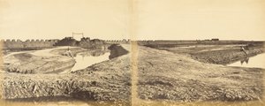 Tangkoo Fort efter dess fångst, visar den franska och engelska ingången, 10 augusti 1860 av Felice Beato