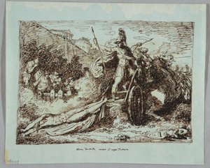 Achilles drar kroppen av Hector av Felice Giani
