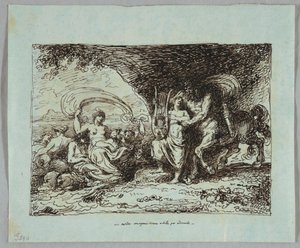 Achilles lärt ut av Centaur Chiron Hur man spelar Lyre av Felice Giani