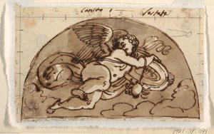 Cancer, Lunette for Ceiling, Octagonal Room, Palazzo Milzetti, Faenza av Felice Giani