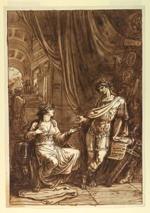 Cleopatra vädjar till Caesar av Felice Giani