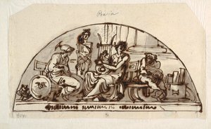 Design för en Lunett med Allegory of Poetry av Felice Giani
