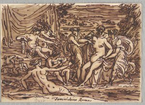 Diana och Callisto, efter Domenichino av Felice Giani