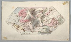 Teckning, Apollo och Daphne, 1796-98 av Felice Giani
