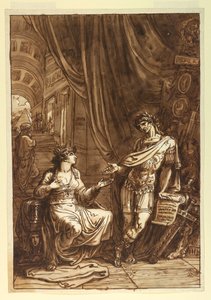 Teckning, Kleopatra vädjar till O, ca 1820 av Felice Giani