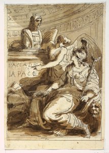 Ritning, Monument för en Accademia della Pace, 1810-20 av Felice Giani