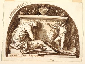 Teckning, Sepulkralmonument för Leonida Spada, 1815 av Felice Giani