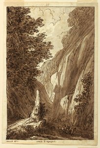 Teckning, Vägen till Caprarola, ca 1813 av Felice Giani