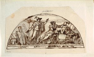 Lunett med Allegory of Architecture av Felice Giani