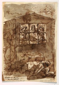 Sketchbook Folio, Pope Sixtus II och Deacon av Felice Giani