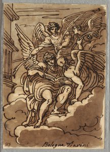 St Paul i molnen med änglar och palmer av Felice Giani