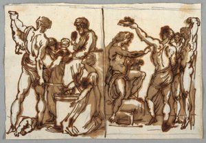 Salomos dom; Marsyas flågning av Felice Giani