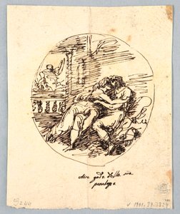 Ulysses och Penelope omfamnar varandra av Felice Giani