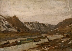 Pråmar i Dinant av Félicien Rops