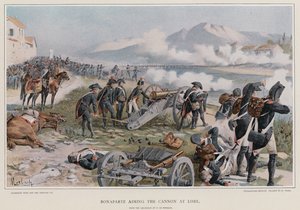 Bonaparte siktar på kanonen i Lodi