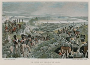Den franska armén korsar Niemen av Felicien baron de Myrbach-Rheinfeld