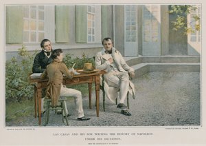 Las Casas och hans son skriver Napoleons historia under hans diktat