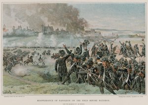 Napoleon återkommer på fältet före Ratisbon. av Felicien baron de Myrbach-Rheinfeld