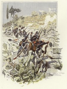 Soldater bland ruinerna av Nicopolis av Felicien baron de Myrbach-Rheinfeld