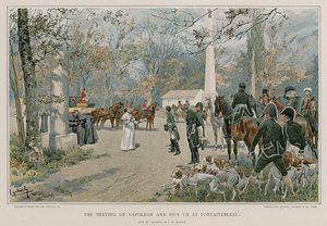 Mötet mellan Napoleon och Pius VII i Fontainbleau av Felicien baron de Myrbach-Rheinfeld