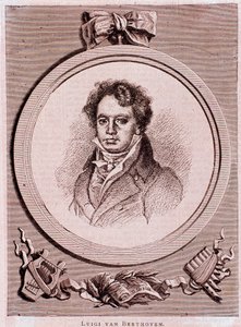 Porträtt av den tyske kompositören Ludwig van Beethoven av Felix Auguste Clement