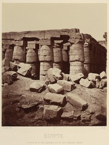 Kolonner i hypostylsalen, vy från norr. [Karnak, Thebe] av Félix Bonfils