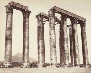 Olympeion, eller den olympiska Zeus tempel, på Akropolis, Aten av Félix Bonfils