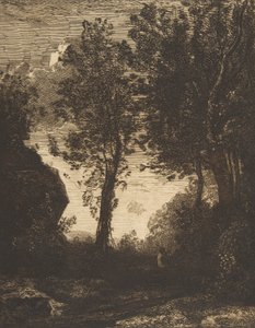 Solnedgång, 1858. av Felix Bracquemond