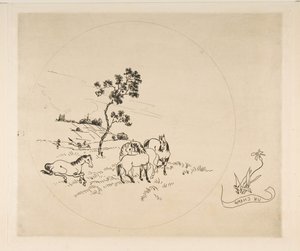 Dekoration för en tallrik: A Field, 1870. av Felix Bracquemond