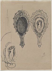 Design för en handspegel, ca. 1900-1902. av Felix Bracquemond