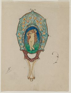 Design för en handspegel, ca. 1900-1902.
