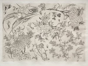 Middagsservering Rousseauservice: Blommor nr. 23, 1866.