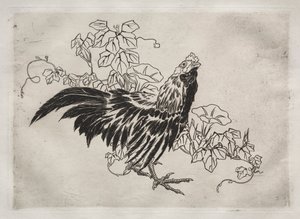 Middagsservering Rousseauservice: Tupp och morgonlov nr. 25, 1866. av Felix Bracquemond