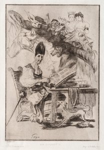 Don Quichote, efter Goya av Felix Bracquemond
