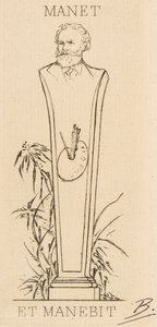 Ex-libris av Manet, 1875. av Felix Bracquemond