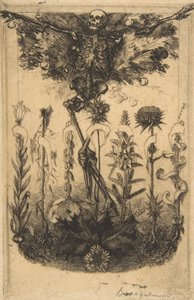 Frontispice för The Flowers of Evil, 1857. av Felix Bracquemond