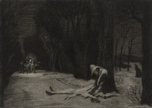 La Mort de Matamore (etsning) av Felix Bracquemond