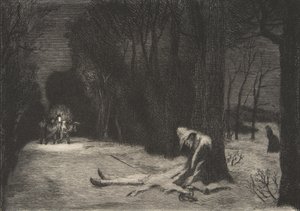 Matamores död Kapten Fracasse, 1864. av Felix Bracquemond